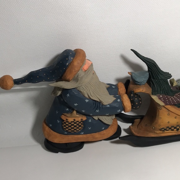 Williraye Studio Brand VTG 1996 SANTA PUSHING SLED Boy Rabbit 2 Locking Pieces - Picture 5 of 15